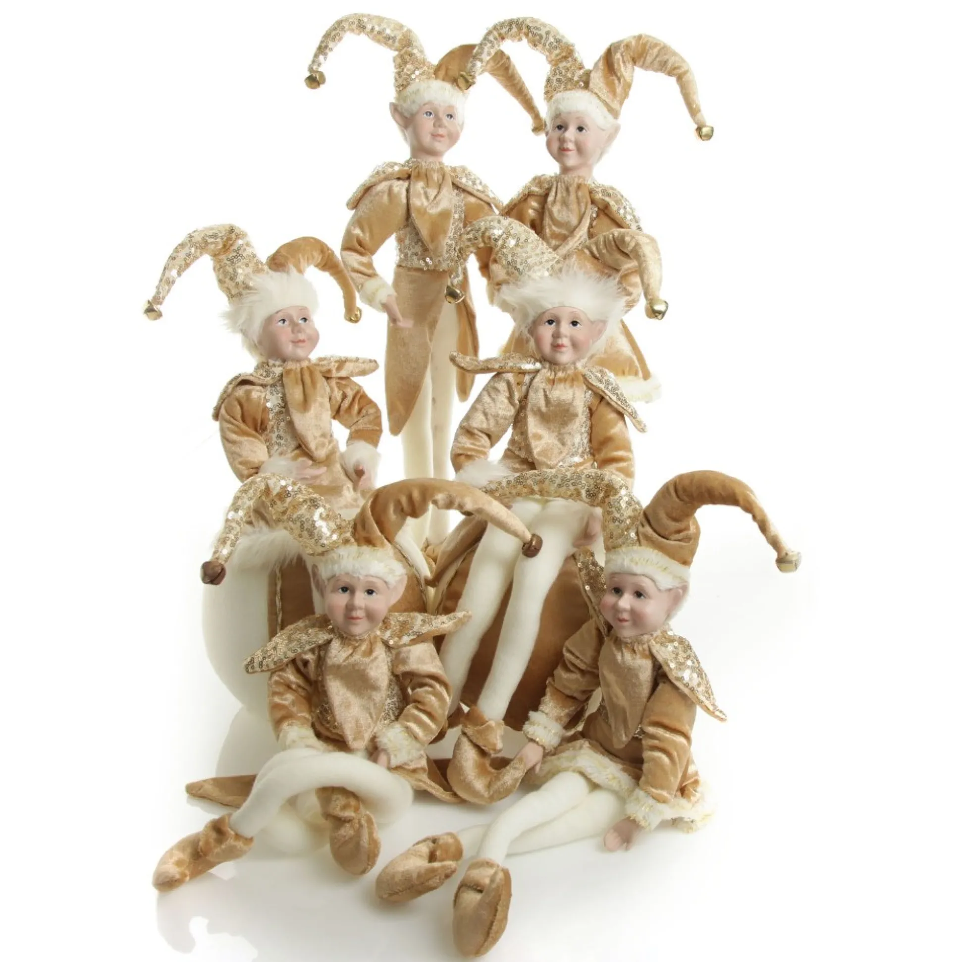 Gold Elf Sitting Christmas Ornament Christmas Elves And Fairies|