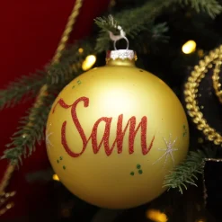 Gold Glass Personalised Christmas Bauble Personalised Baubles|