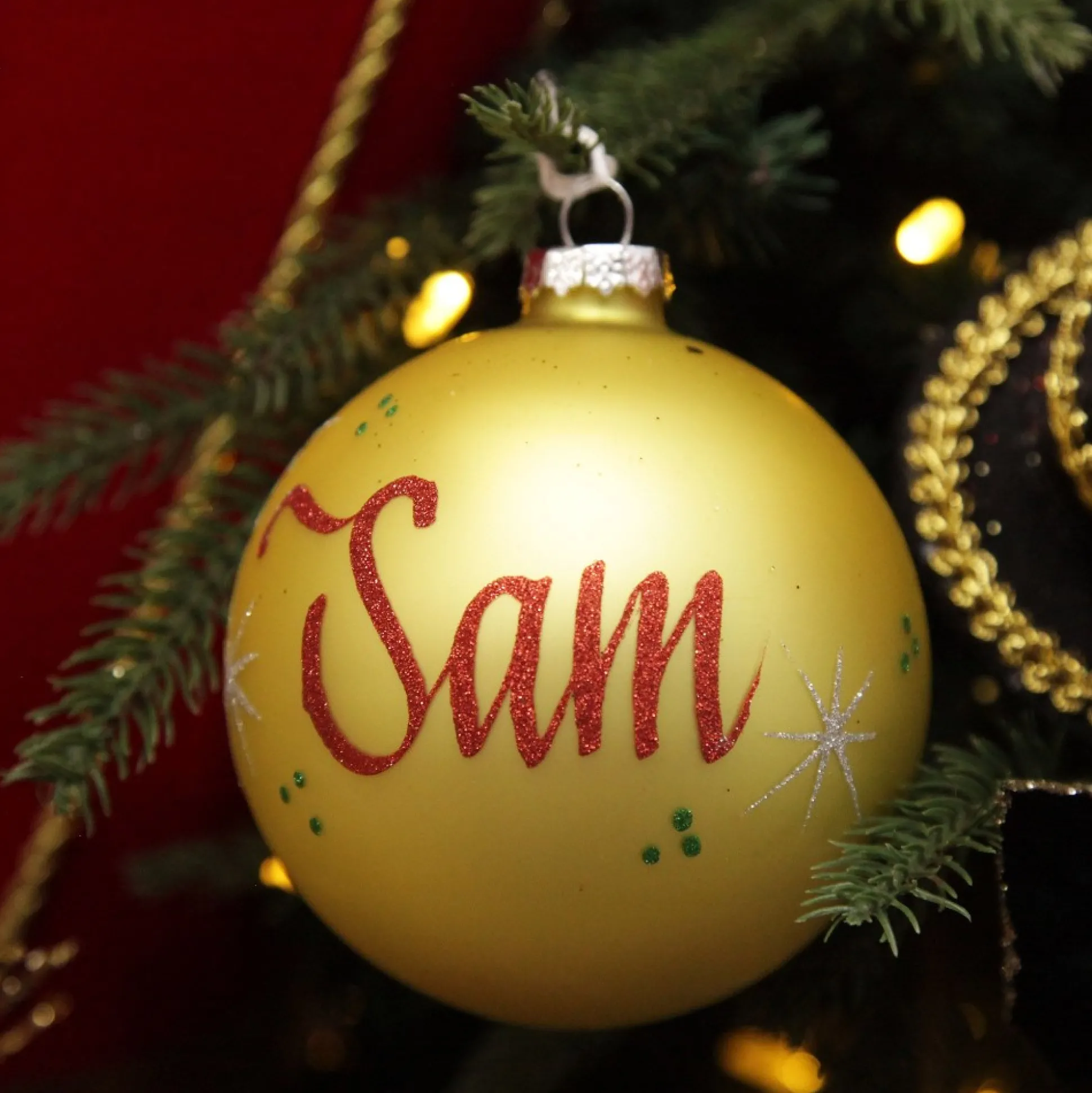 Gold Glass Personalised Christmas Bauble Personalised Baubles|