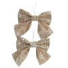 Gold Glitter Bow - Set of 2 Christmas Bells And Bows|
