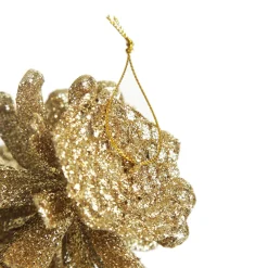 Gold Glitter Faux Hanging Pinecone Pinecones And Acorns|