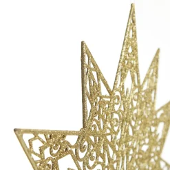 Gold Glitter Hanging Christmas Star Snowflakes And Stars|