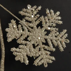 Gold Glitter Snowflake Christmas Spray Christmas Tree Picks|