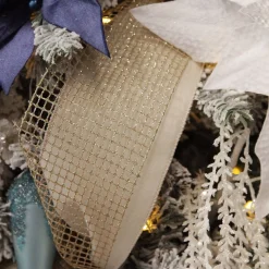 Gold Mesh Wired Christmas Ribbon Garland Tree Garlands|