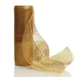 Gold Metallic Stripe Decomesh Roll Decomesh|