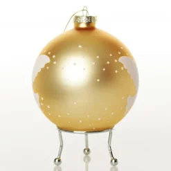 Gold Peace Doves Christmas Bauble Personalised Baubles|