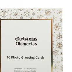 Gold Snowflakes Christmas Photo Greeting Card 10 Pack Photo Gifts|