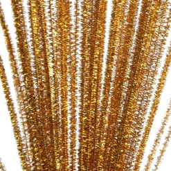 Gold Tinsel Chenille Stem Pipe Cleaners - Pack of 45 Christmas Craft Supplies|