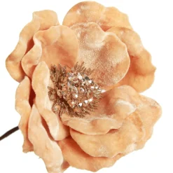 Gold Velvet Magnolia Flower Clip Christmas Flowers|