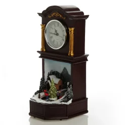 Grandfather Clock Lightup Ornament with Ice Skaters Light-Up Scenes And Ornaments|