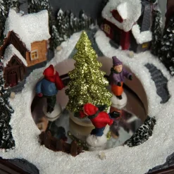 Grandfather Clock Lightup Ornament with Ice Skaters Light-Up Scenes And Ornaments|