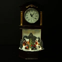 Grandfather Clock Lightup Ornament with Ice Skaters Light-Up Scenes And Ornaments|