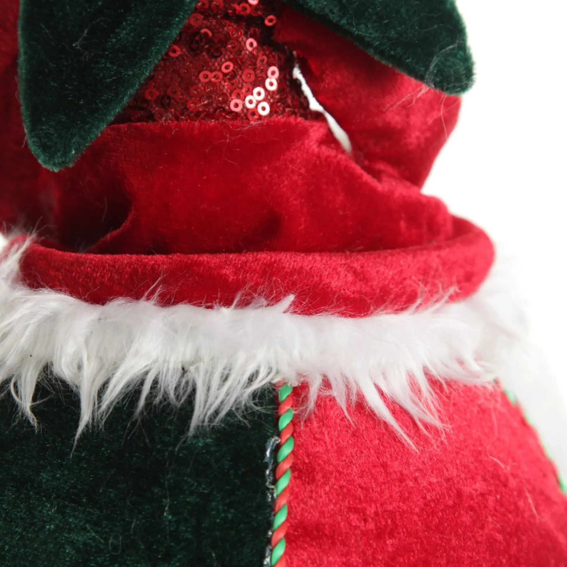 Green and Red Elf on Bauble Christmas Ornament Christmas Elves And Fairies|