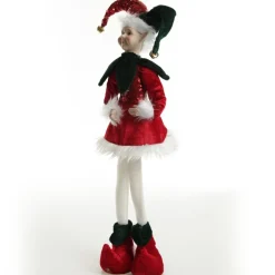 Green and Red Elf Standing Christmas Ornament Christmas Elves And Fairies|