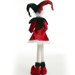 Green and Red Elf Standing Christmas Ornament Christmas Elves And Fairies|