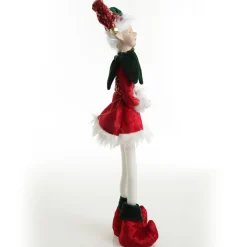 Green and Red Elf Standing Christmas Ornament Christmas Elves And Fairies|