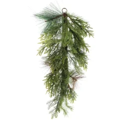 Green Mixed Leaf Christmas Teardrop Swag Christmas Wreaths|