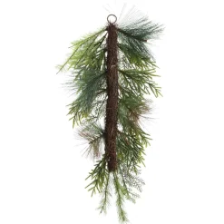 Green Mixed Leaf Christmas Teardrop Swag Christmas Wreaths|