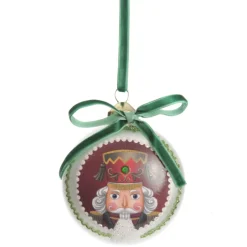 Green Nutcracker Christmas Disc Decorative Christmas Baubles|