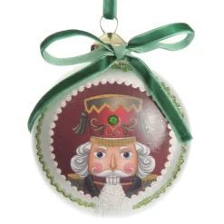 Green Nutcracker Christmas Disc Decorative Christmas Baubles|
