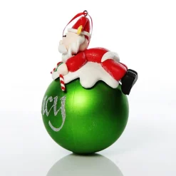 Green Santa Christmas Character Bauble Personalised Baubles|