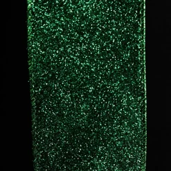 Green Sparkle Glitter Ribbon Wired Edge - 6.3cm Ribbons|
