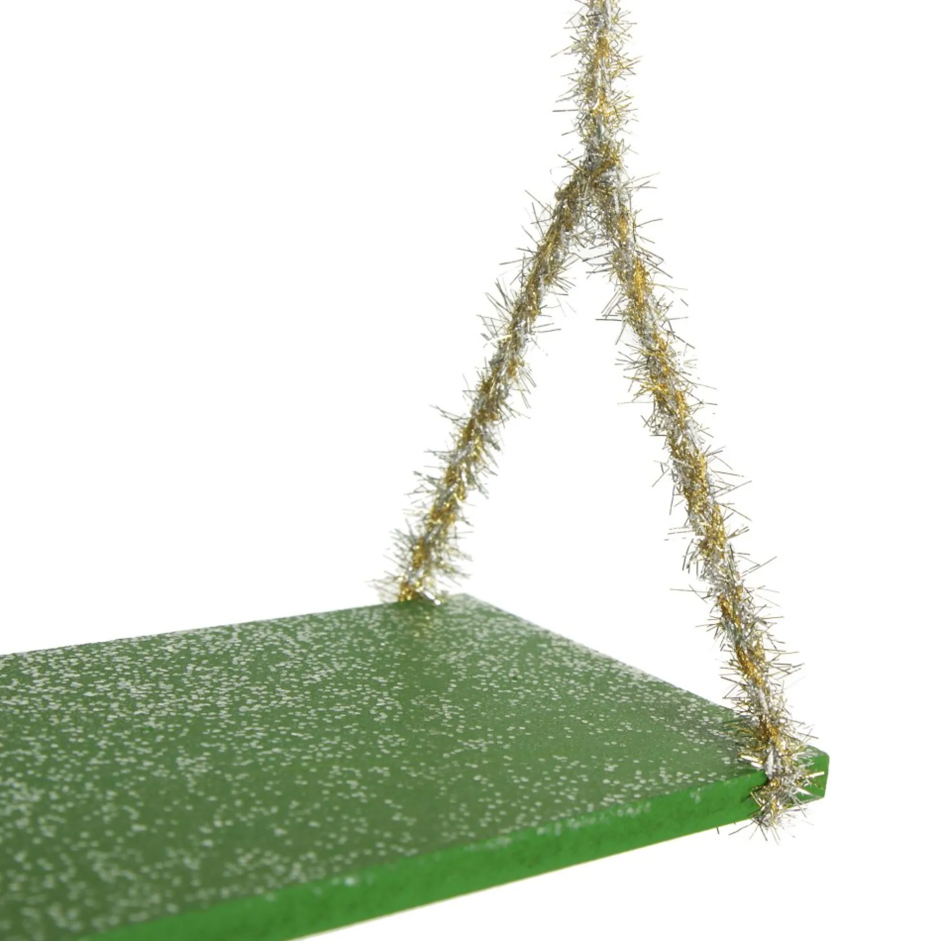 Green Tinsel Christmas Swing Ornament - Single Seat Christmas Ornaments|