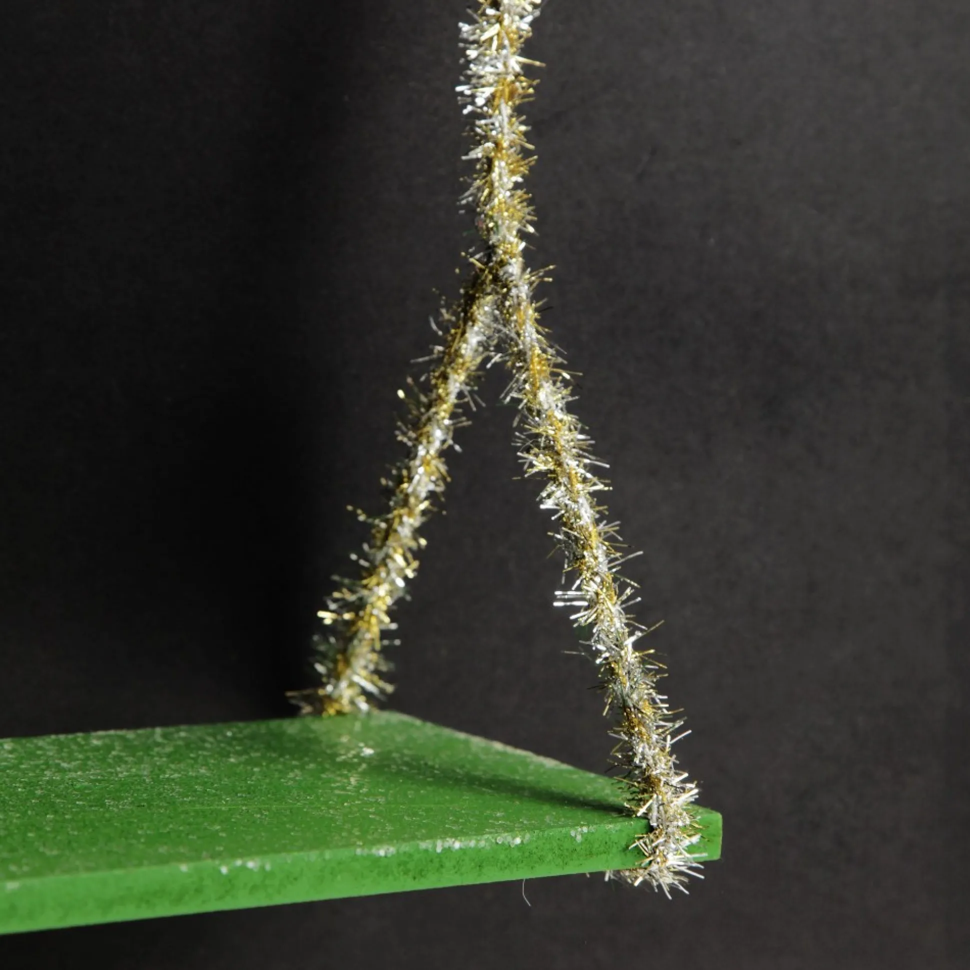 Green Tinsel Christmas Swing Ornament - Single Seat Christmas Ornaments|