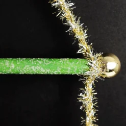 Green Tinsel Christmas Swing Ornament - Double Seat Christmas Ornaments|