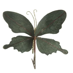 Green Velour and Glitter Butterfly Clip Butterflies And Birds|