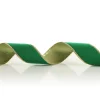 Green Velvet Gold Trim Wired Christmas Ribbon Ribbons|