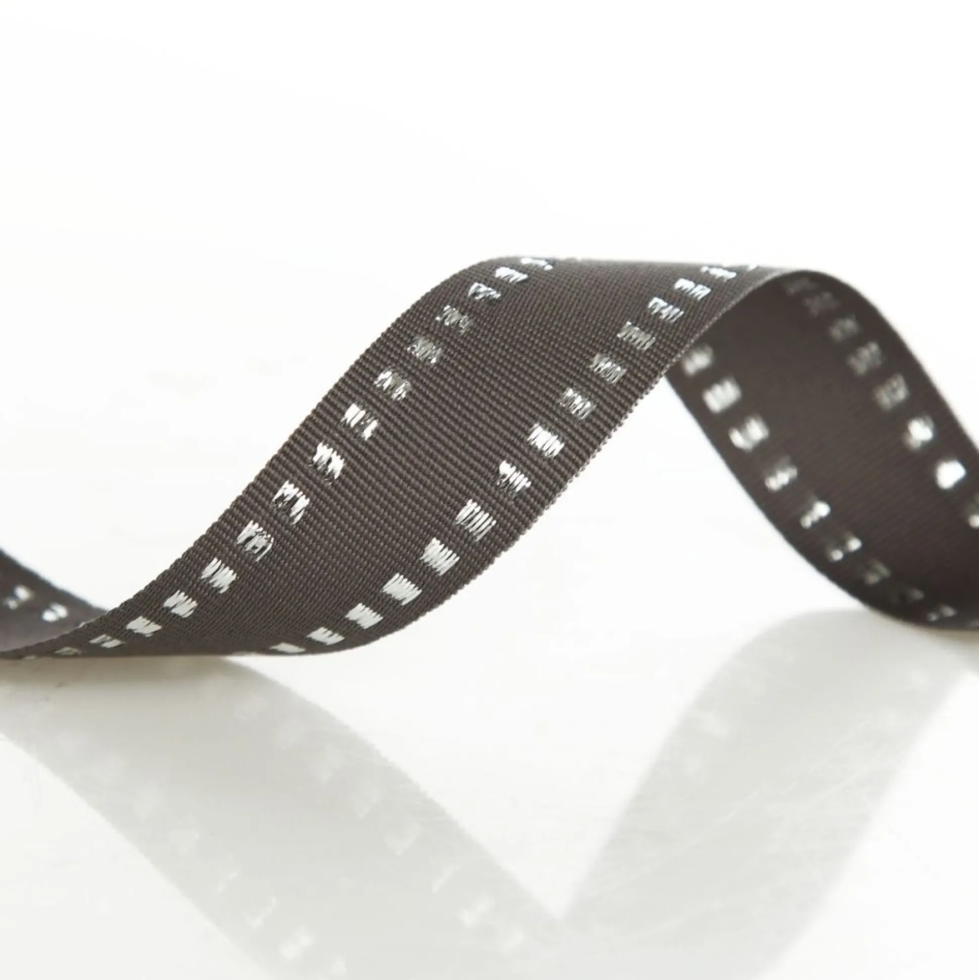 Grey & Silver Grossgrain Square Edge Wired Ribbon - 2.2cm Ribbons|