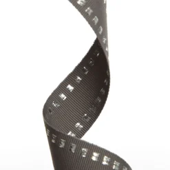 Grey & Silver Grossgrain Square Edge Wired Ribbon - 2.2cm Ribbons|