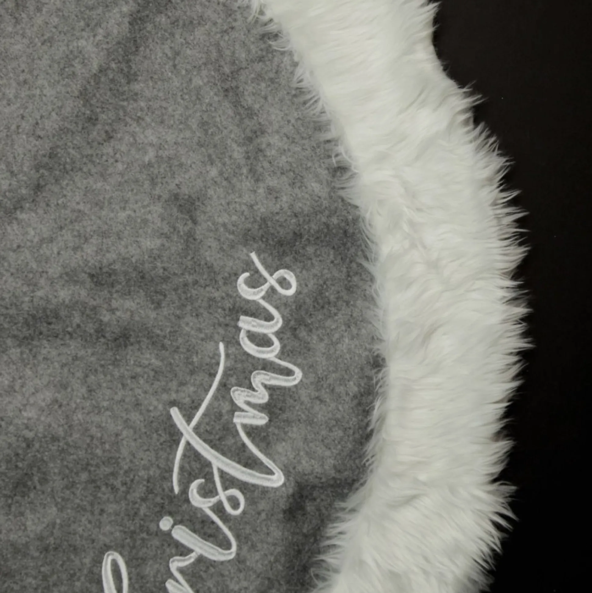 Grey and White Fur Christmas Tree Skirt Christmas Tree Skirts|