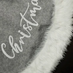 Grey and White Fur Christmas Tree Skirt Christmas Tree Skirts|
