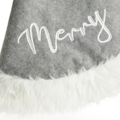 Grey and White Fur Christmas Tree Skirt Christmas Tree Skirts|