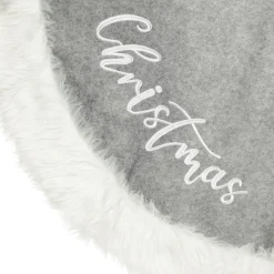 Grey and White Fur Christmas Tree Skirt Christmas Tree Skirts|