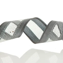 Gunmetal Grey Mesh with Satin Edge Wired Christmas Ribbon Ribbons|
