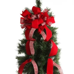 Ho Ho Ho Deluxe Tree Topper Bow with Streamers Tree Toppers|