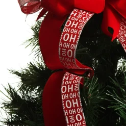 Ho Ho Ho Deluxe Tree Topper Bow with Streamers Tree Toppers|