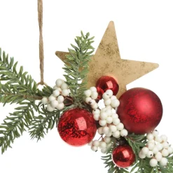 Ho Ho Ho Metal Hoop with Florals Christmas Wreaths|