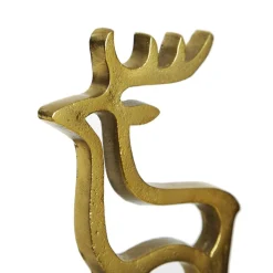 Hollow Raw Gold Reindeer Christmas Stocking Hanger with Quartz Base Stocking Hangers|