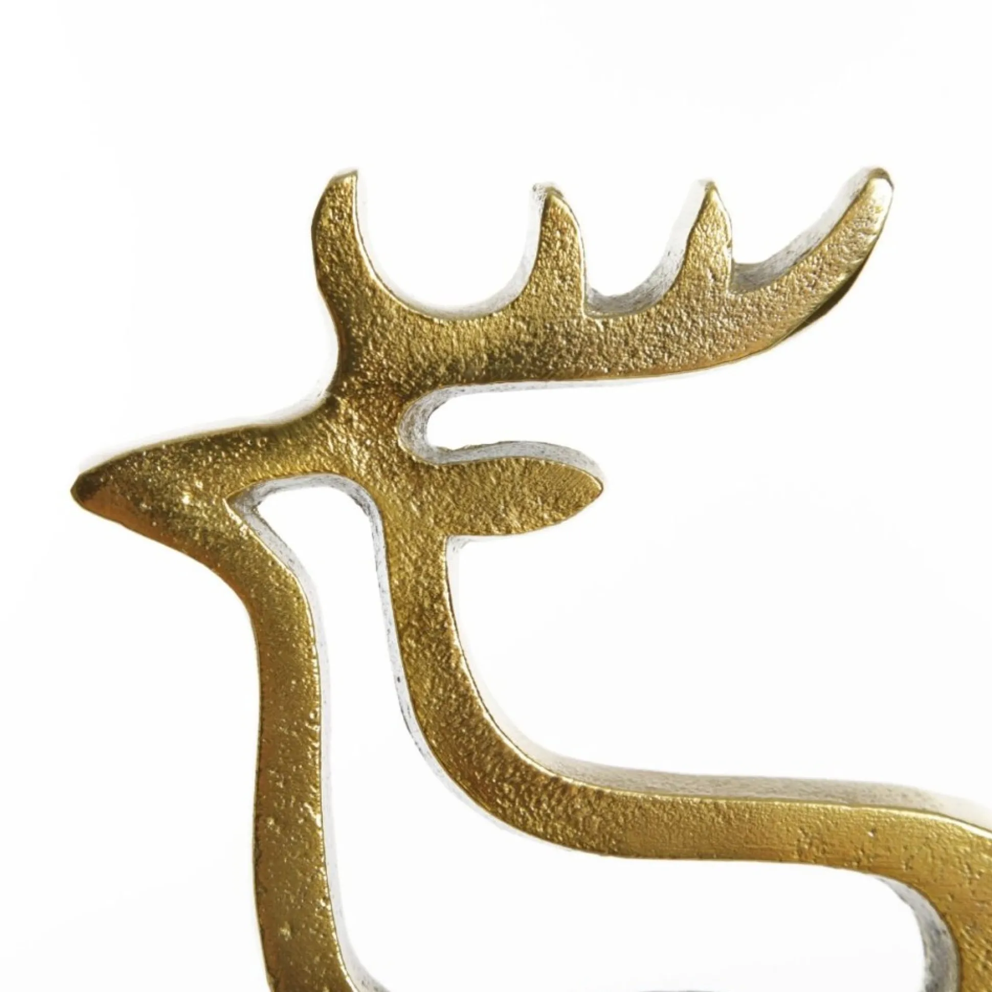 Hollow Raw Gold Reindeer Christmas Stocking Hanger with Quartz Base Stocking Hangers|