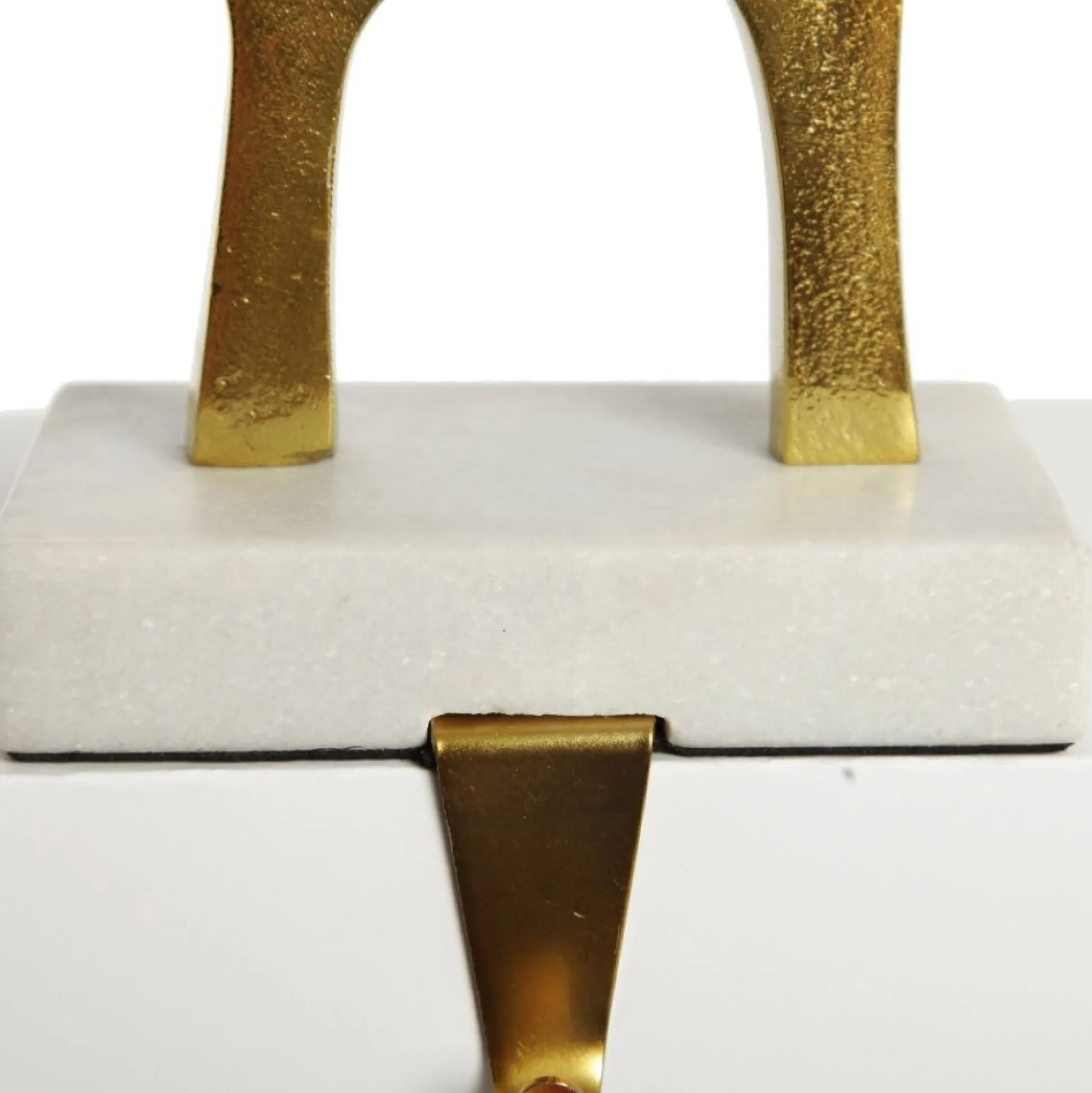 Hollow Raw Gold Reindeer Christmas Stocking Hanger with Quartz Base Stocking Hangers|