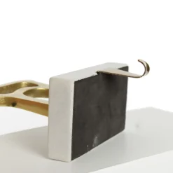 Hollow Raw Gold Reindeer Christmas Stocking Hanger with Quartz Base Stocking Hangers|