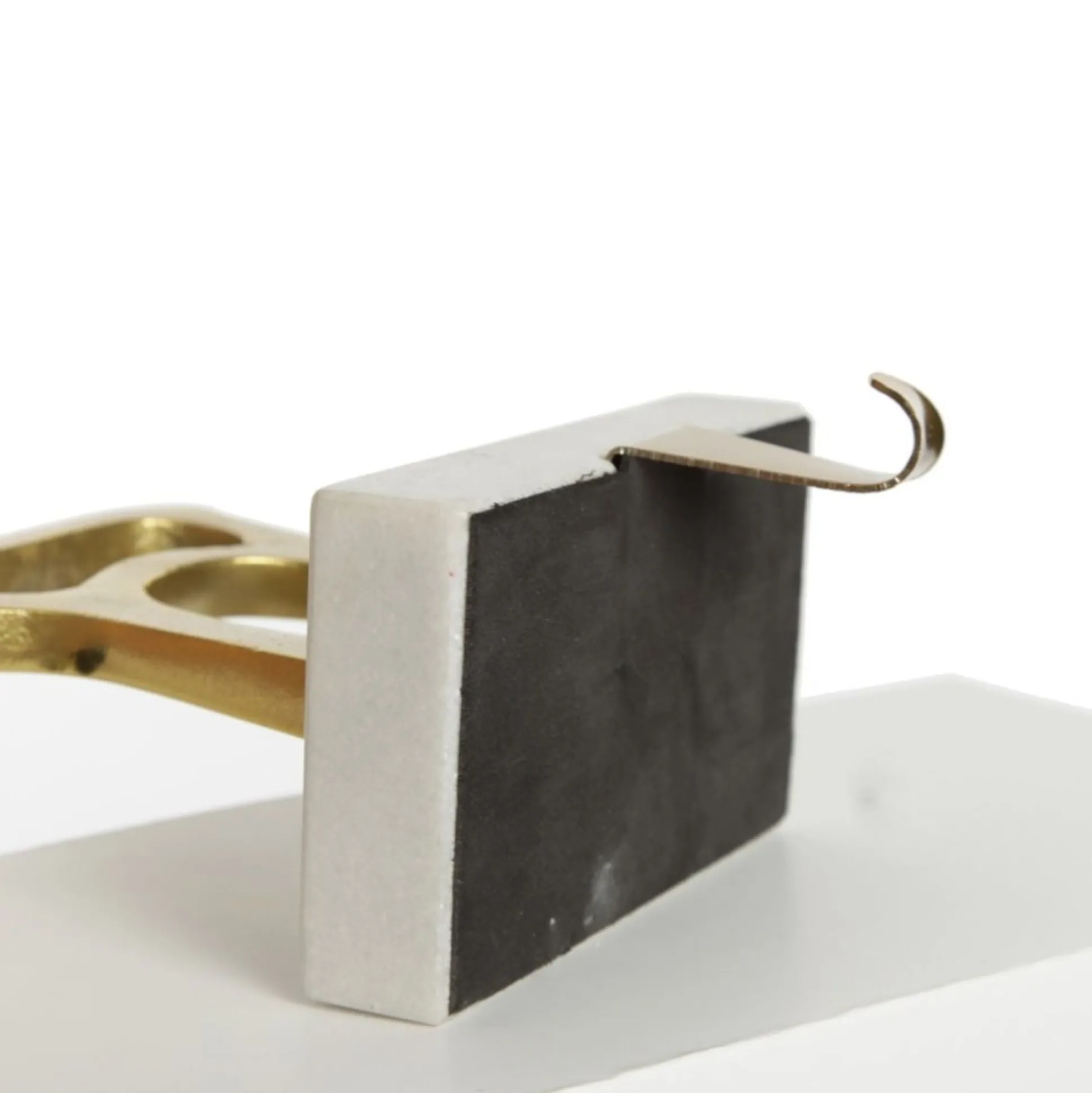 Hollow Raw Gold Reindeer Christmas Stocking Hanger with Quartz Base Stocking Hangers|