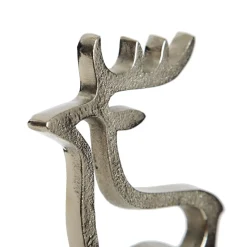 Hollow Raw Silver Reindeer Christmas Stocking Hanger with Quartz Base Stocking Hangers|