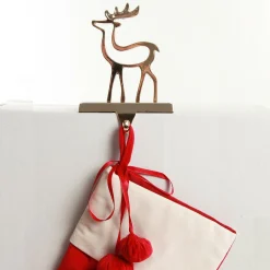 Hollow Rose Gold Reindeer Christmas Stocking Hanger Stocking Hangers|