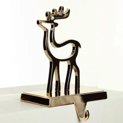 Hollow Rose Gold Reindeer Christmas Stocking Hanger Stocking Hangers|