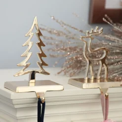 Hollow Rose Gold Tree Christmas Stocking Hanger Stocking Hangers|
